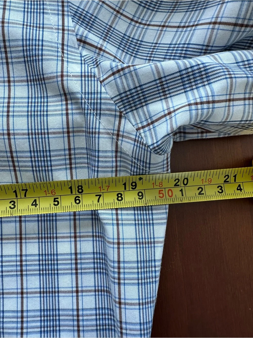 Banana Republic Long-Sleeve Plaid Non-Iron Slim Fit Shirt - Light Blue, Brown